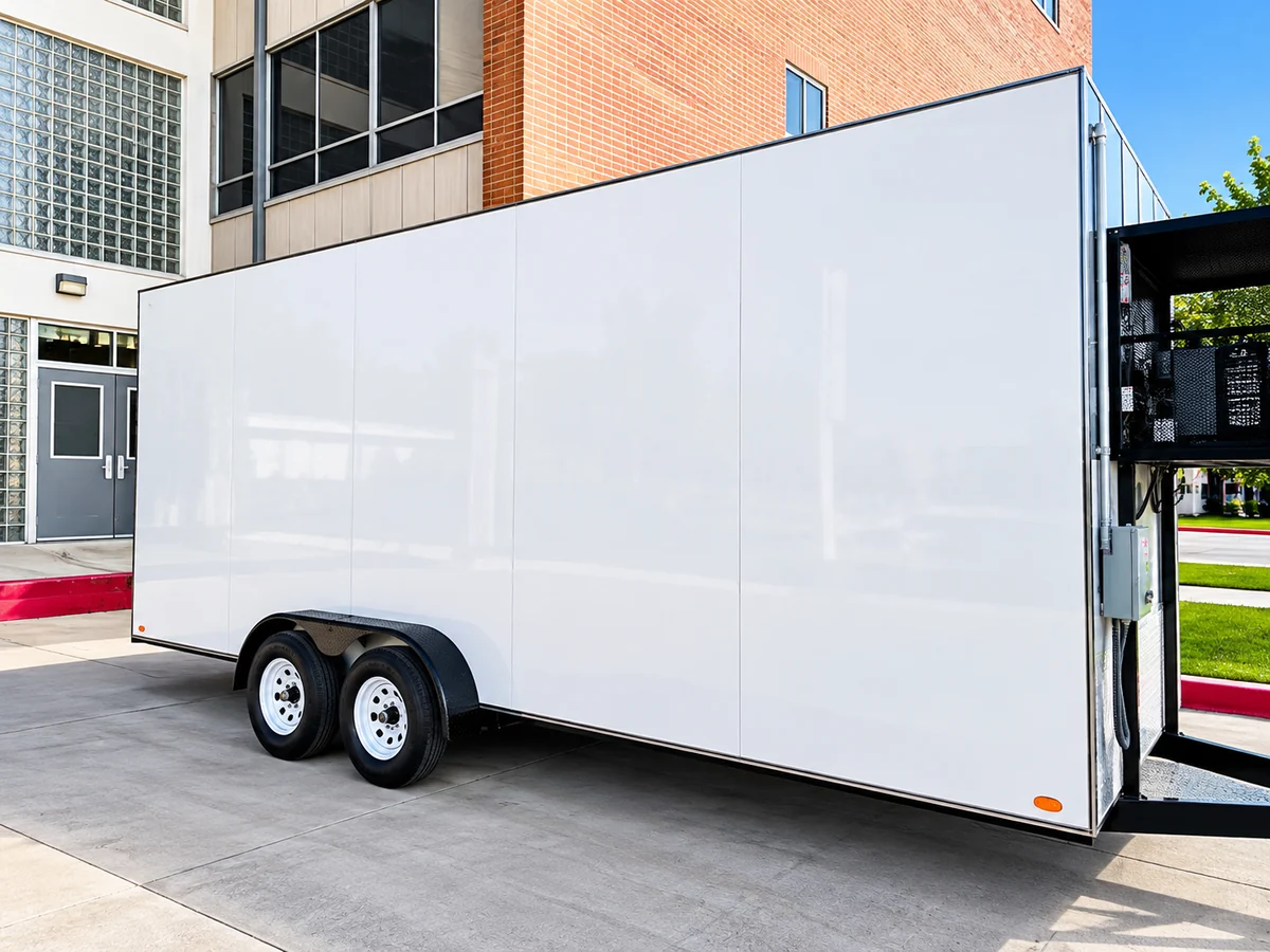 Unbranded 20-foot refrigerated trailer ready for temporary cold-storage support